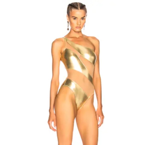 Norma Kamali Gold One Piece Swimsuit - Picture 15 of 15